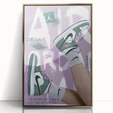 Modern Pop Art Wall Art - Green and Purple Canvas for Urban Décor