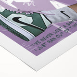 Modern Pop Art Wall Art - Green and Purple Canvas for Urban Décor