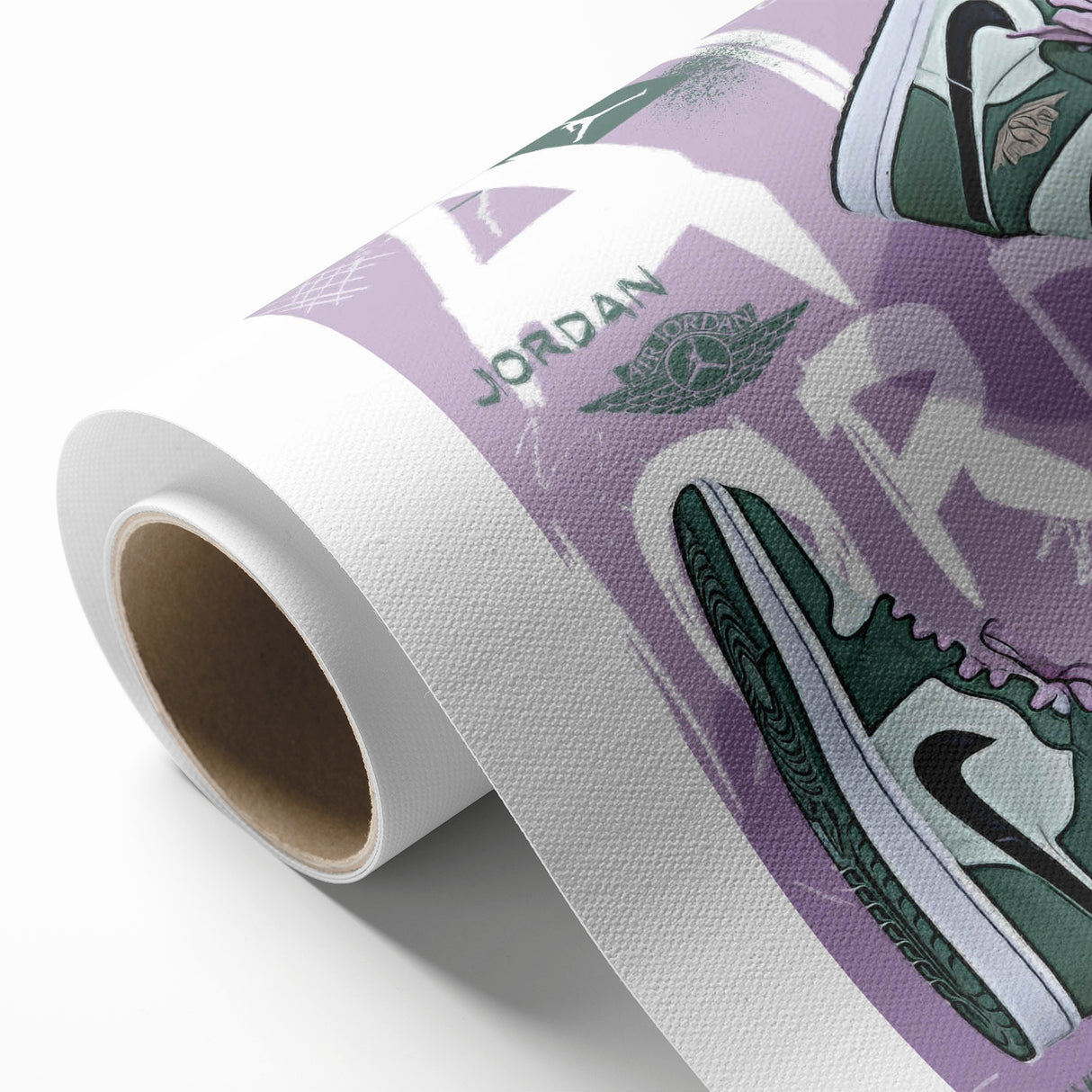 Modern Pop Art Wall Art - Green and Purple Canvas for Urban Décor