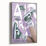 Modern Pop Art Wall Art - Green and Purple Canvas for Urban Décor