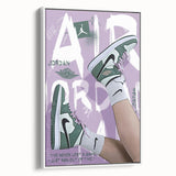 Modern Pop Art Wall Art - Green and Purple Canvas for Urban Décor
