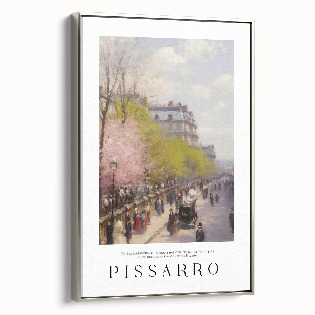 Landscape art painting of a colorful forest on a silver-framed canvas, suitable for living room decor.