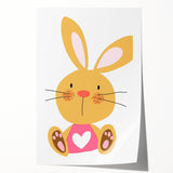Playful Bunny Nursery Wall Art - Framed Baby Room Decor