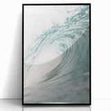 Large abstract wall art featuring swirling blue and white patterns on a black acrylic print, ideal for modern art wall decor.
