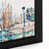 Modern Wall Art: Abstract Harbor Scene with Vibrant Colors