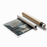 Modern Wall Art: Industrial Winter Scene with Urban Charm