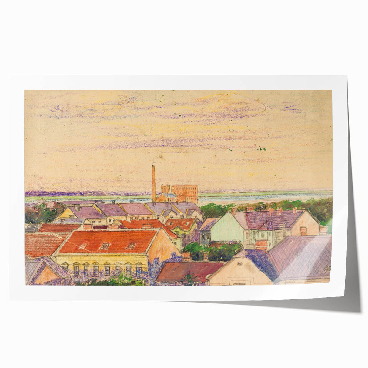 Modern Wall Art: Vibrant Cityscape with Sunset Hues