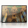 Framed acrylic artwork showcasing a stunning landscape castle scene with vibrant colors and intricate details, perfect for home decor.