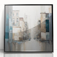 Framed abstract architecture wall art in black acrylic, showcasing geometric patterns and modern design, ideal for contemporary home decor.