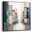 Framed abstract architecture wall art in black, showcasing geometric patterns and a modern aesthetic, perfect for contemporary home decor. Ideal for adding a stylish touch to living spaces or offices.