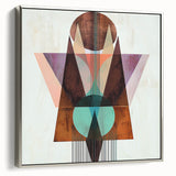Framed abstract geometric canvas art showcasing silver tones and sharp lines, perfect for modern decor. Ideal for enhancing contemporary living spaces.