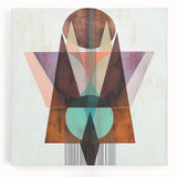 Abstract geometric canvas art showcasing vibrant colors and dynamic shapes, perfect for modern home decor. The artwork features a striking design that adds contemporary flair to any room.