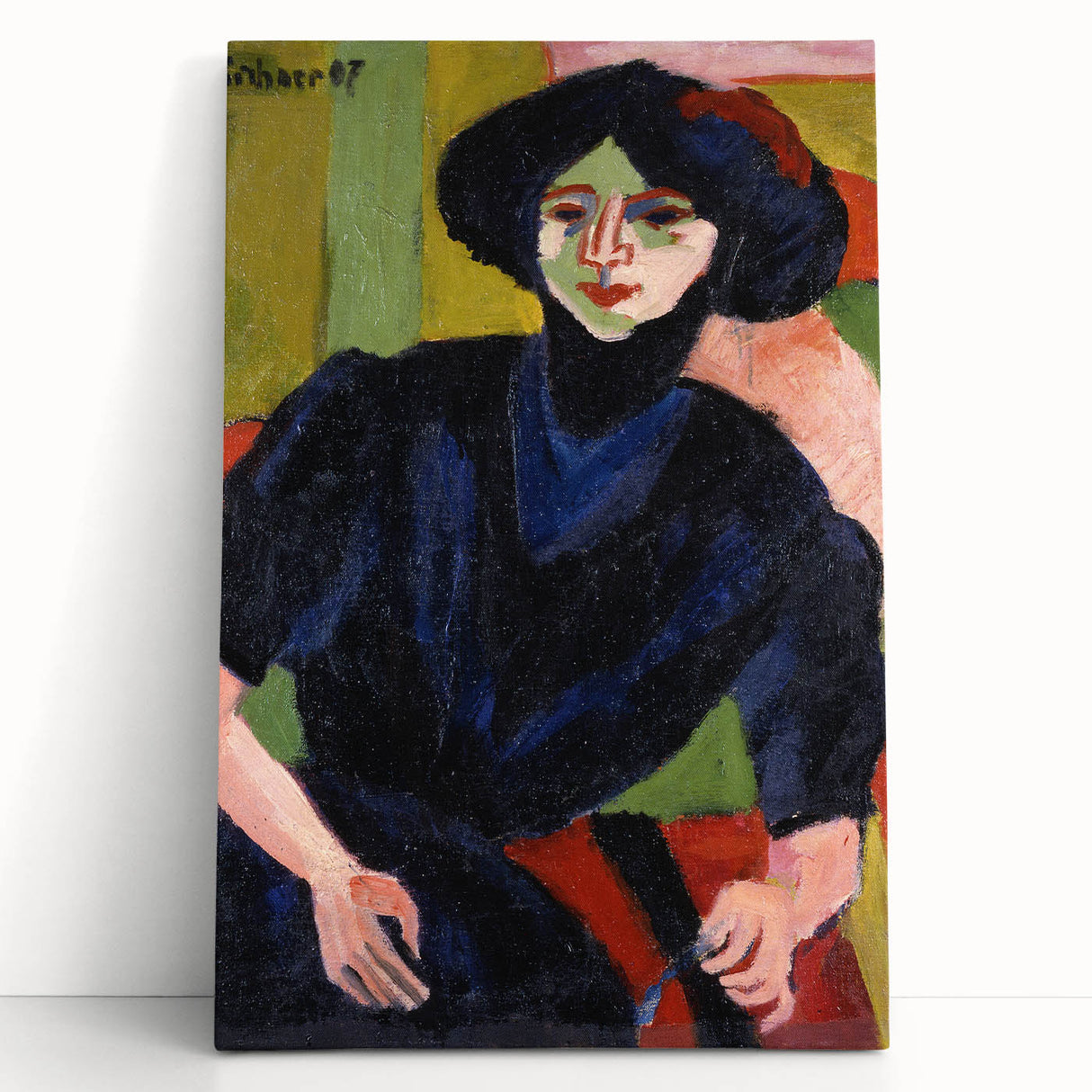 Expressionist Art: Portrait of a Woman by Kirchner Canvas Print