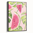 Black and white vintage poster art on framed canvas featuring assorted fruits, ideal for bedroom wall decor.
