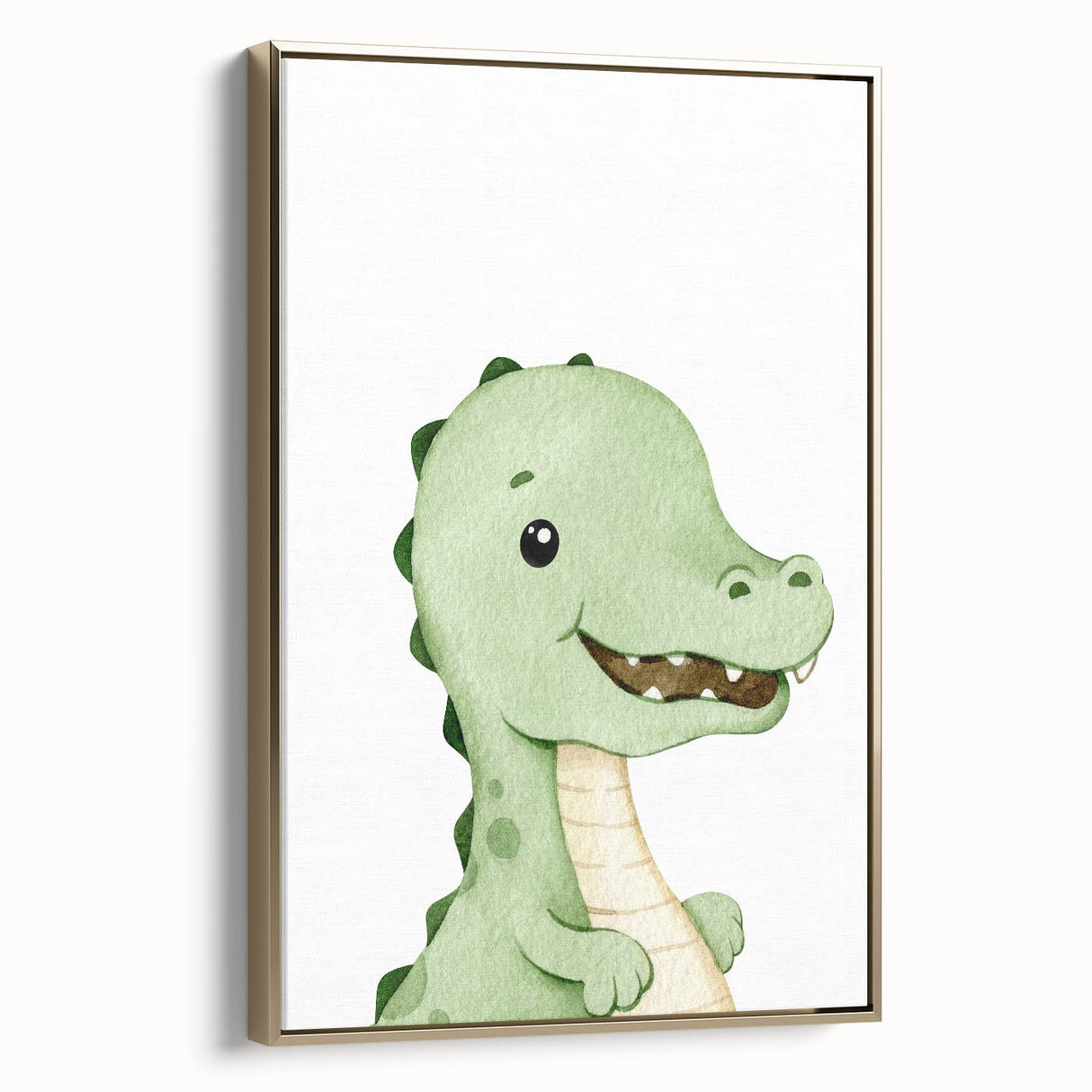 Acrylic Glass Art for Kids Rooms – Cute Watercolor Dinosaur Print