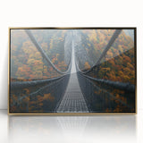 Framed acrylic artwork of a golden landscape bridge, showcasing intricate details and vibrant colors, perfect for home decor and modern art enthusiasts.