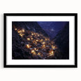Framed landscape print showcasing vibrant canyons in rich earthy tones, encased in a sleek black mat, ideal for modern home decor. Perfect for nature enthusiasts.