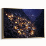 Framed canvas artwork showcasing a stunning landscape of canyons, featuring rich gold accents and a side view, perfect for enhancing home decor with natural beauty.