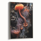 Landscape art painting on framed canvas featuring a vintage black and colorful abstract design, ideal for living room decor.