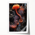 Extra large rolled canvas print of close-up floral elements in natural tones, suitable for dining room or bathroom wall art.