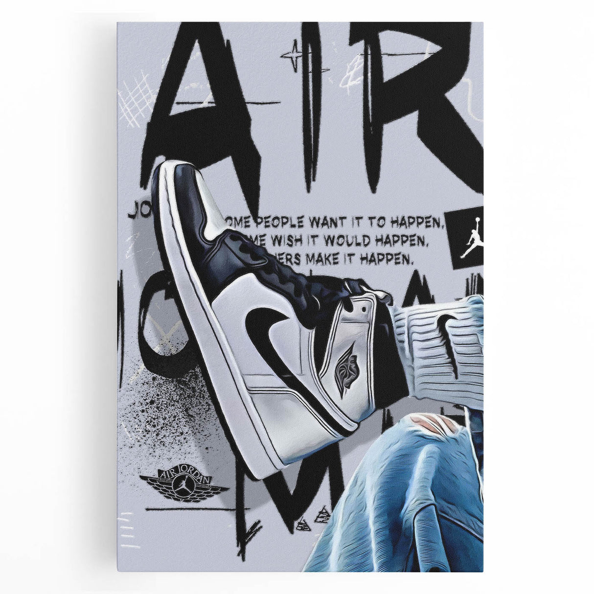 Monochrome Pop Art Wall Art - Black and White Canvas for Urban Décor