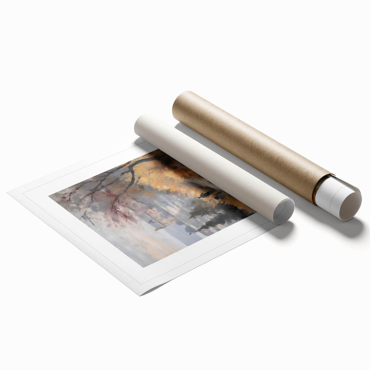 Extra large rolled canvas print featuring soft pastel floral art, suitable for classy bathroom or large living room decor.