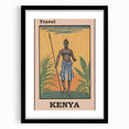 Vintage Kenya Travel Poster | African Culture and Landscape Art Print