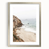 Textured abstract art print in silver frame, featuring swirling gray and white patterns, suitable for bedroom decor.