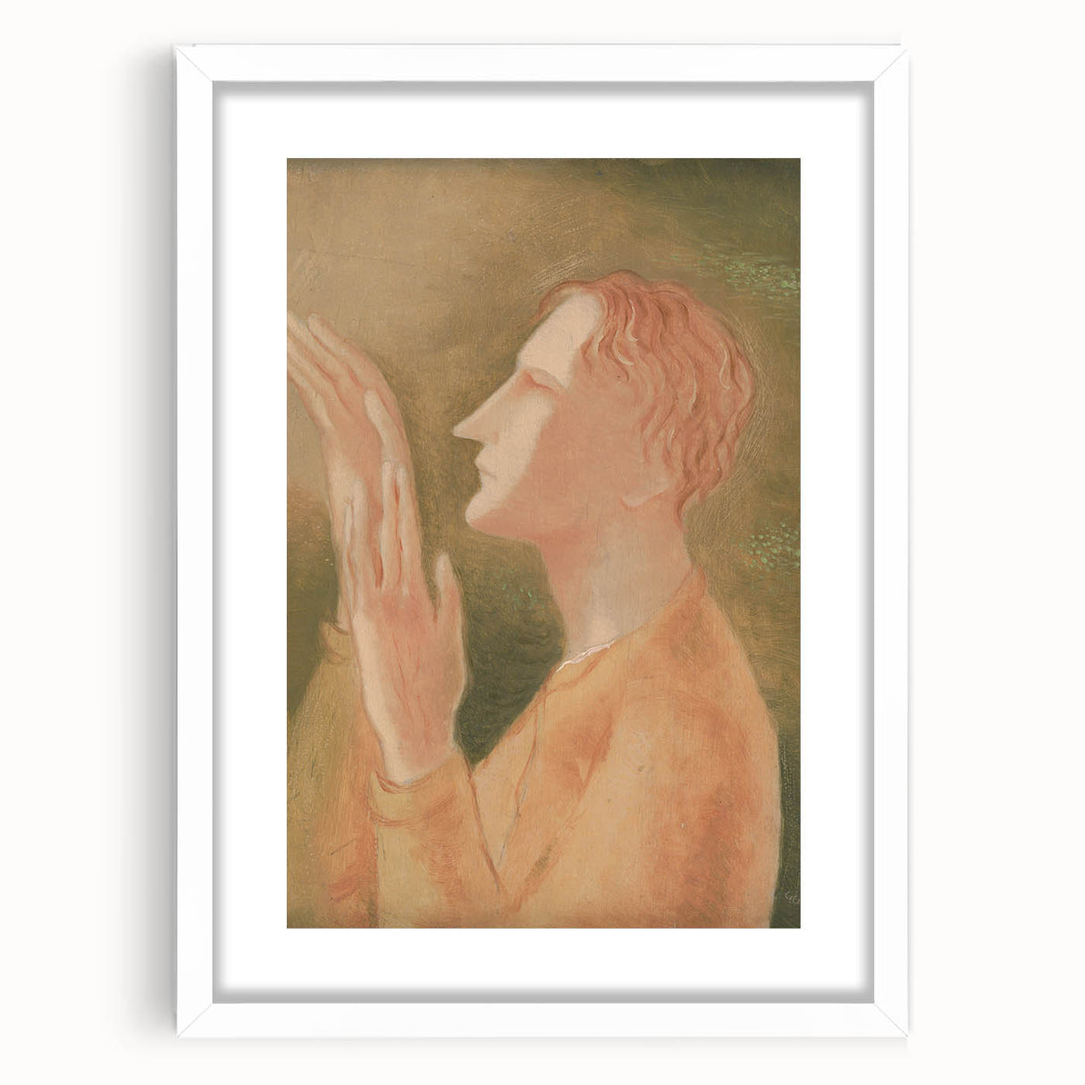 Modern Wall Art: Elegant Portrait of a Blind Man in Warm Tones