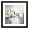 Abstract architecture wall art framed with a mat, showcasing geometric shapes in black and white. Ideal for modern home decor, adding a touch of sophistication.