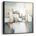 Framed canvas wall art showcasing an abstract architecture design in black tones, viewed from the side. Ideal for modern decor and artistic interiors.