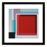Abstract geometric frame in matte black, showcasing a modern design with sharp angles and lines, perfect for contemporary home decor or art presentation.