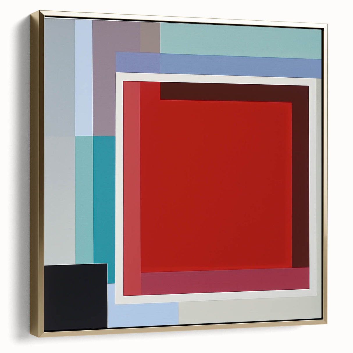 Abstract geometric framed canvas art featuring shades of silver and gold, showcasing modern design elements. Ideal for contemporary home decor.