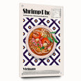 Acrylic print of various food dishes in vivid colors, ideal for dining room decor.