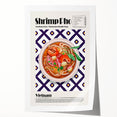 Extra large rolled print of assorted food dishes in vibrant colors, ideal for art wall dining room decor.