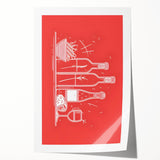 Extra large rolled print featuring a floral design in pastel shades, ideal for dining room wall art.