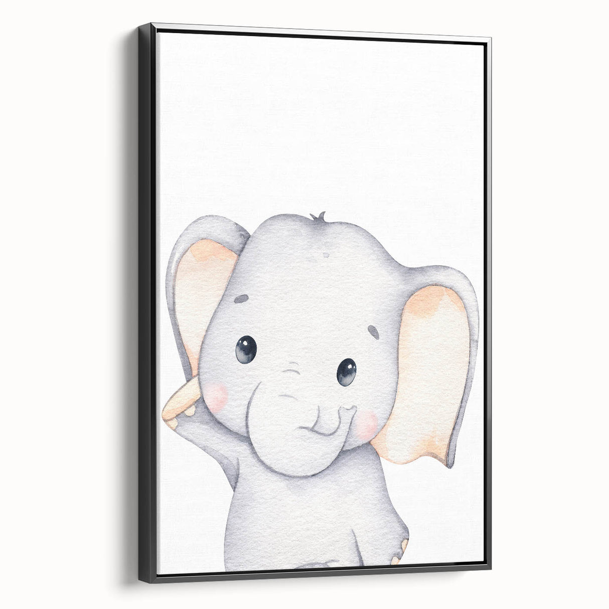 Children’s Wall Art Prints – Cute Watercolor Elephant Canvas