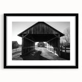Landscape barn frame with a sleek mat-black finish, showcasing a modern design in a front view setting. Ideal for home decor and art displays, enhancing any room's aesthetic.