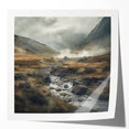 Landscape wall art print showcasing a serene countryside scene with rolling hills and vibrant greenery, elegantly presented in a glossy finish, perfect for home decor.