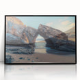 Framed acrylic landscape artwork depicting a serene countryside scene with vibrant colors, set in a sleek black frame, ideal for home decor enhancement.