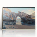Framed acrylic artwork showcasing a serene countryside landscape, featuring vibrant greens and soft blue skies, perfect for adding a touch of nature to home decor.