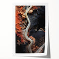 Extra large rolled print featuring close-up floral elements in natural tones, ideal for dining room or bathroom wall art.
