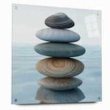 Large abstract wall art featuring close-ups of nature elements in vibrant green and blue tones on acrylic glass.
