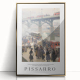 Large art print of a mid-century modernist scene in muted gold tones, framed in acrylic.