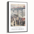 Black and white landscape painting of a vintage poster art on framed canvas, ideal for bedroom wall decor.