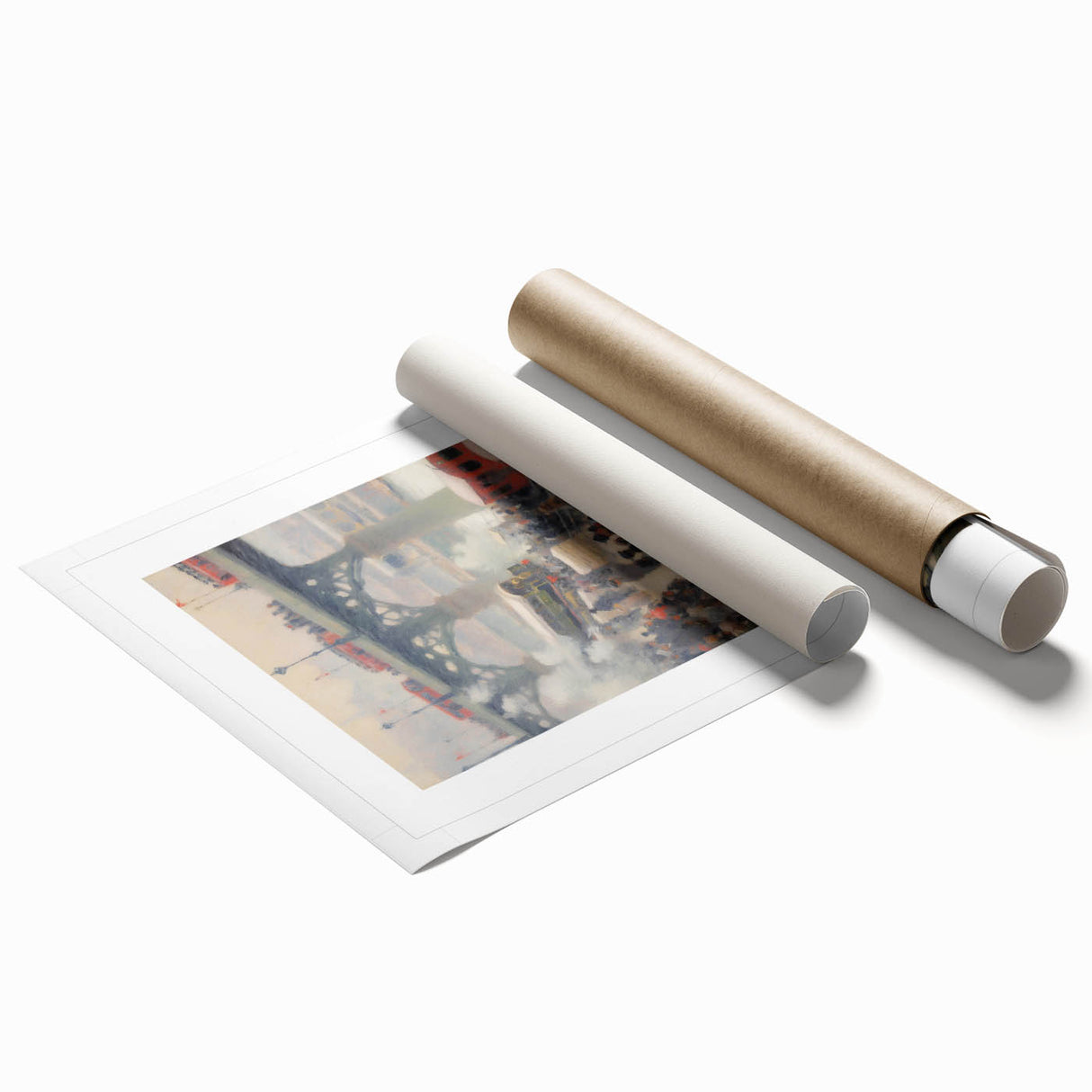 Extra large rolled print of floral art in soft pastel shades, ideal for classy bathroom or large living room wall decor.