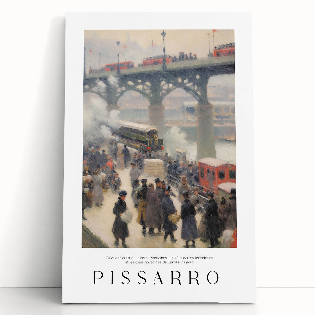 Large black and white canvas print of a bustling city street scene, ideal for kitchen wall art or bedroom ambiance.