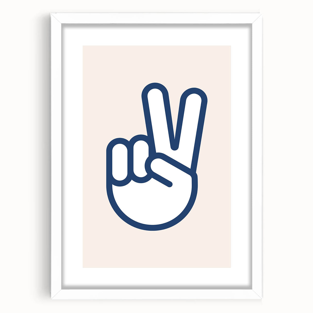 Peace Hand Sign – Minimalist Boys Room Wall Art Print