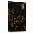Large abstract wall art featuring autumnal hues on acrylic glass, suitable for bedroom or dining room decor.