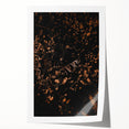 Extra large rolled print of autumnal floral art in warm hues, suitable for art wall dining room or bathroom.